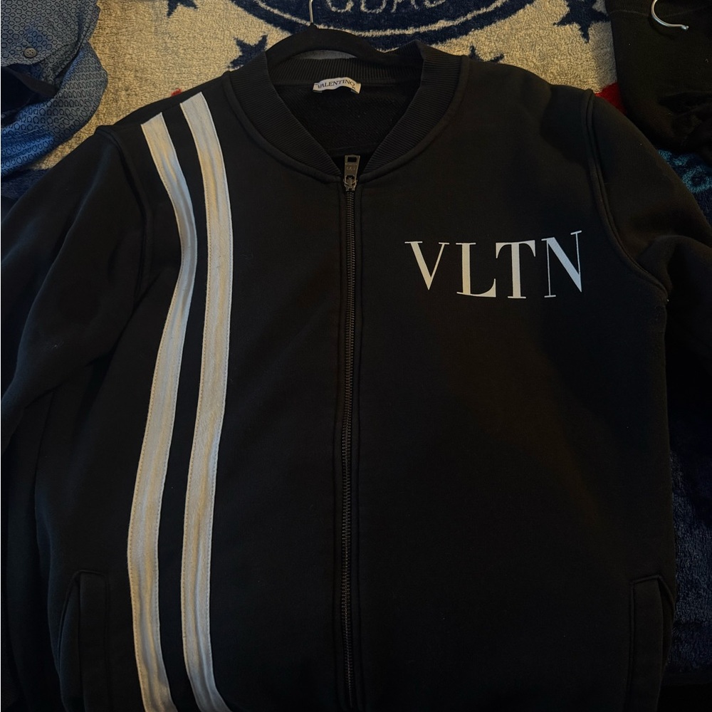 Valentino VLTN Black Jacket with White Stripes